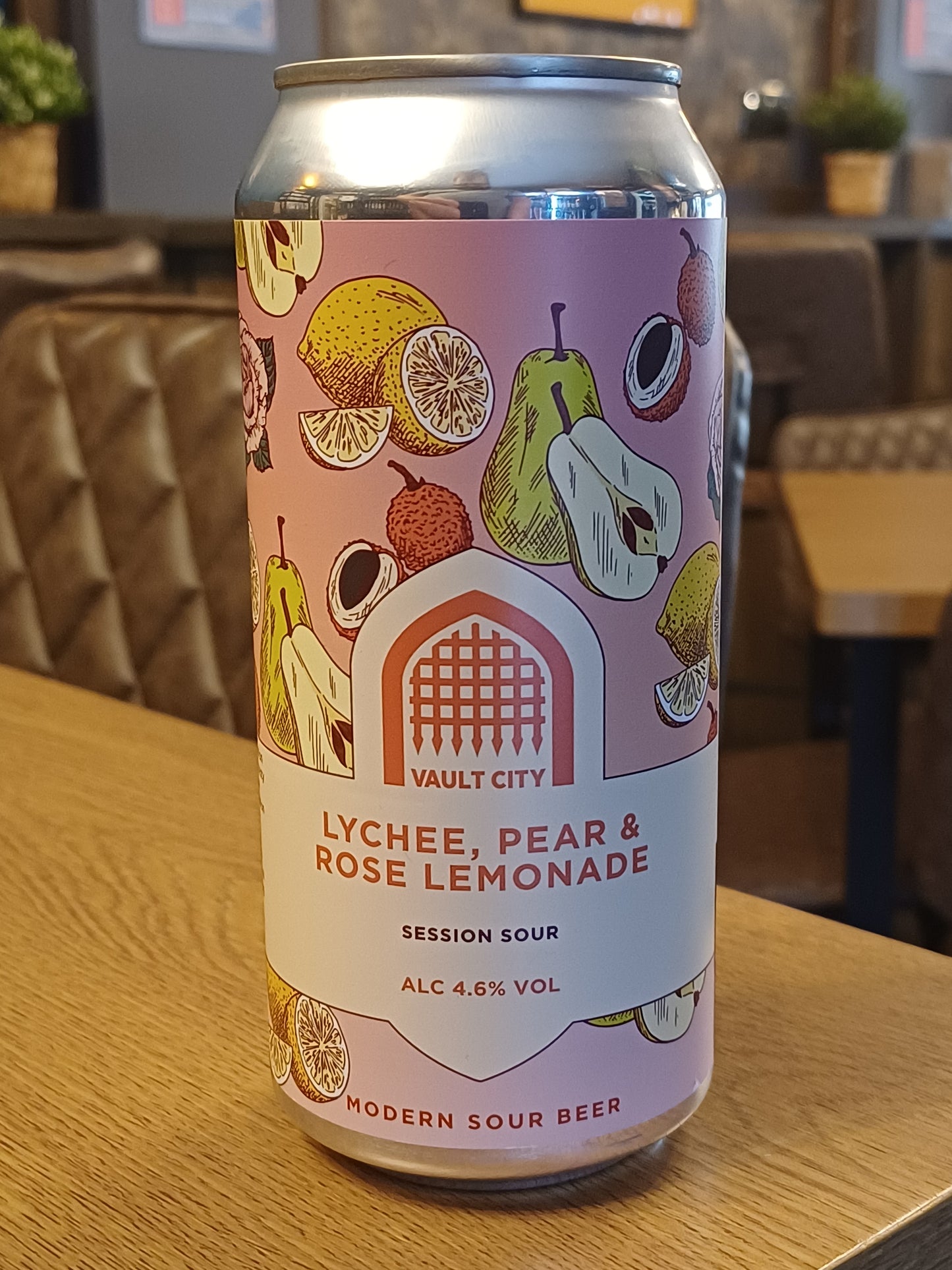 Vault City Lychee Pear Rose Lemonade 4.6% 440ml Can